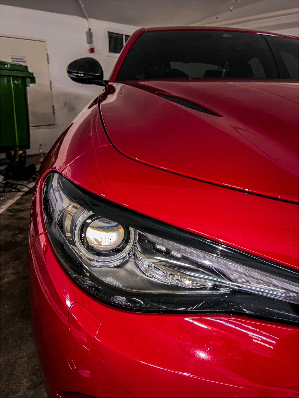 Glossy red car detailed by SGMintDetail